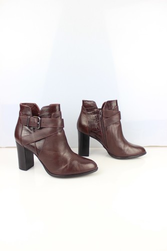 MINELLI T 37 Bottines à brides cuir marron acajou Très bon état - Imagen 2 de 12