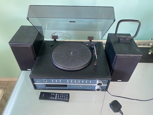 Teac Lp1-P1000 Record Player Radio CD Turntable Speakers Black Fully Working - Picture 2 of 9