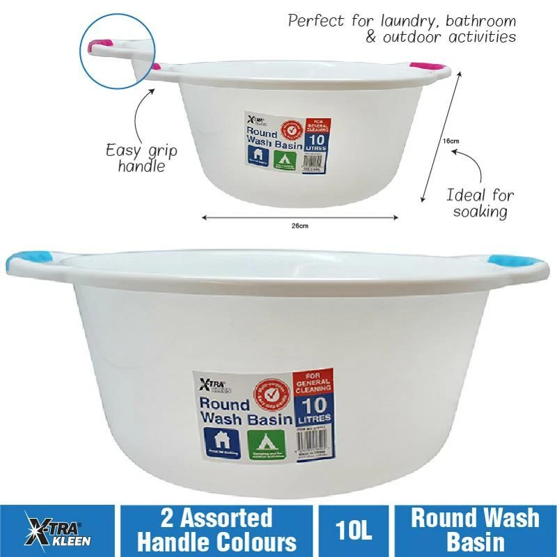 10L/12L Wash Basin Round Kitchen Dishes Laundry Washing Tub Cleaning Cleaner
