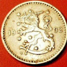 Finland - 1 mk 1932 Nickel** good condition *