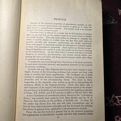 Piezoelectricity: An Introduction. Cary, 1946, 1st Ed. 2nd Imp. HC - Picture 9 of 14