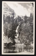 Waterfalls Lone Pine Creek at Mt. Whitney Portal California RPPC EKC Real Photo