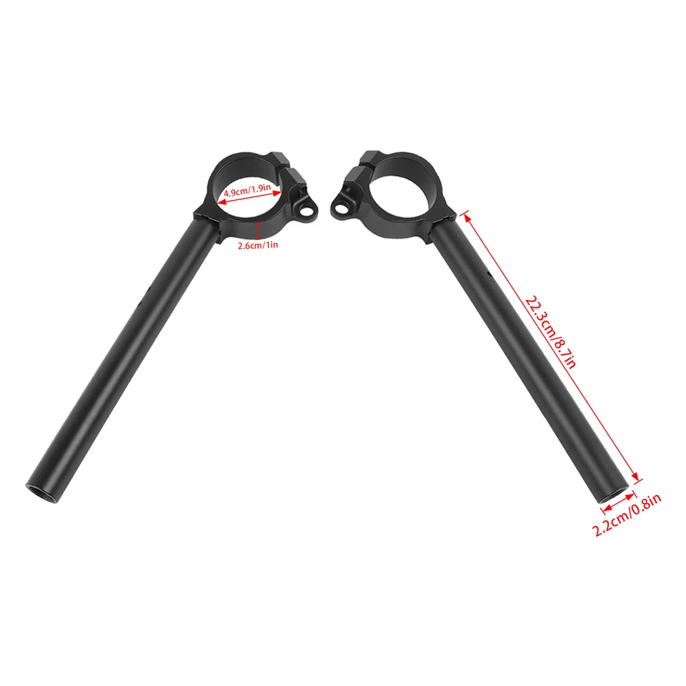 For Kawasaki Ninja H2 ZX1000 2016-2024 Black 49MM Handlebar Handle Bar Clip On Foto 3 de 4