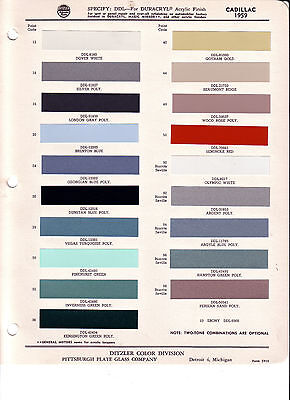 1957 Cadillac Color Chart