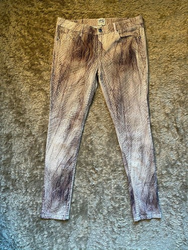 HAUTE HIPPIE JEANS Beige Printed Mid 