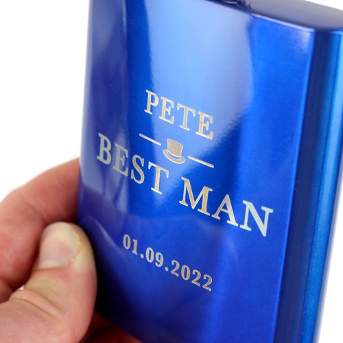Personalisierter Flachmann 7 Unzen Metall Hochzeit Party Geschenk Trauzeugen Trauzeuge Kantine - Bild 18 von 19