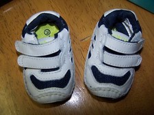 NEW in BOX STRIDE RITE BABY STAGES WHITE NAVY LEATHER PLAY ZONE SHOES sz 1 MW