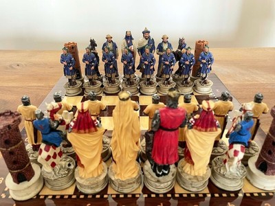 Crusaders Chess Sets for Adults Hand Painted with Chess Board 145'', Gift Idea