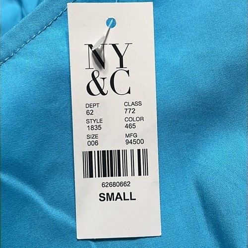 Poplin Dress Woman’s Size Small New York & Company Blue Cottagecore NEW - Picture 9 of 10
