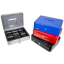 HMF Geldkassette abschließbar mit Münzeinsatz, Bargeldkasse Kasse 30 x 24 x 9 cm