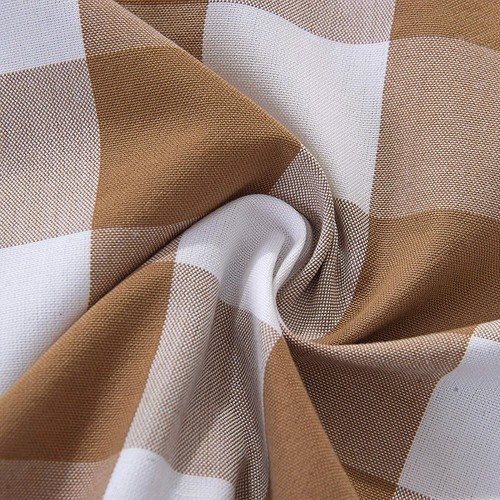 Classic Checkered Tailored Window Valance, Taupe, Modern, Size: 52" x 18" - NEW - Picture 7 of 8