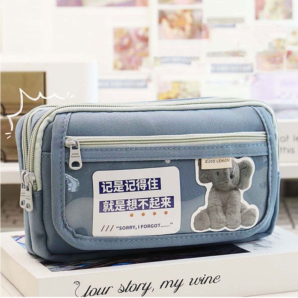 Large Capacity Pencil Case Canvas Stationery Storage Bag Pen Bag School Office eBay