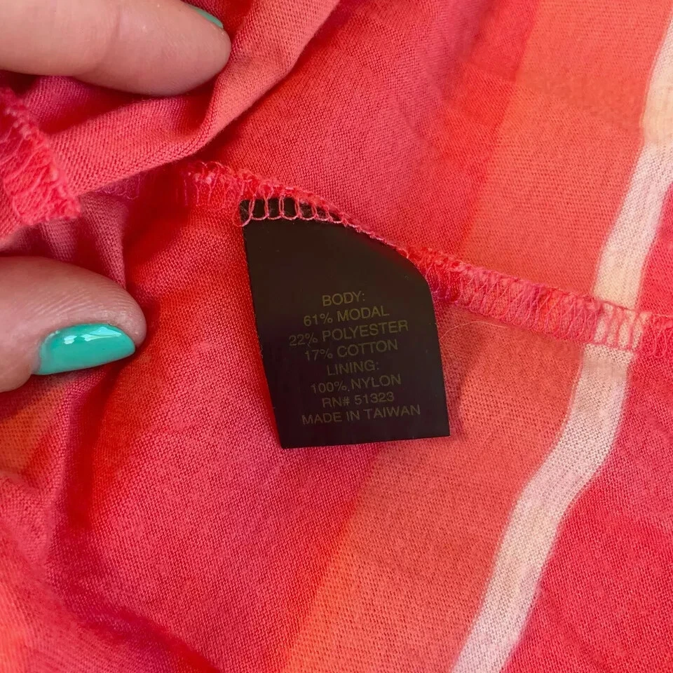 Maxi Vestido Solero Largo Cynthia Steffe Para Mujer Talla S Naranja Rayas Sin Mangas Playa Foto 4 de 4