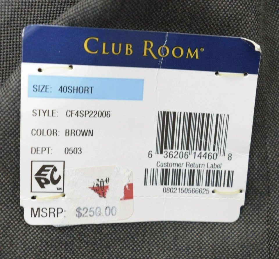 Blazer Abrigo Deportivo Club Room Para Hombre Tweed Parche en el Codo Marrón 40S 🔥🔥 Foto 4 de 4