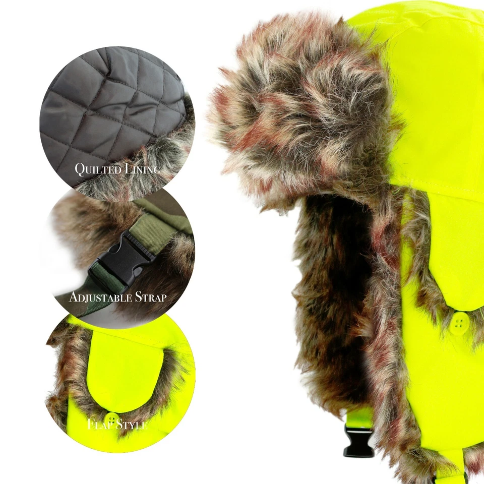 Chapéu Caçador - The Hat Depot Chapéu Trooper Todos os Tamanhos com Aviador Refletivo de Segurança - Imagem 4 de 4