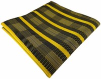 Tigertie Seideneinstecktuch Gelb Sonnengelb Blau Silber Gestreift - 100% Seide
