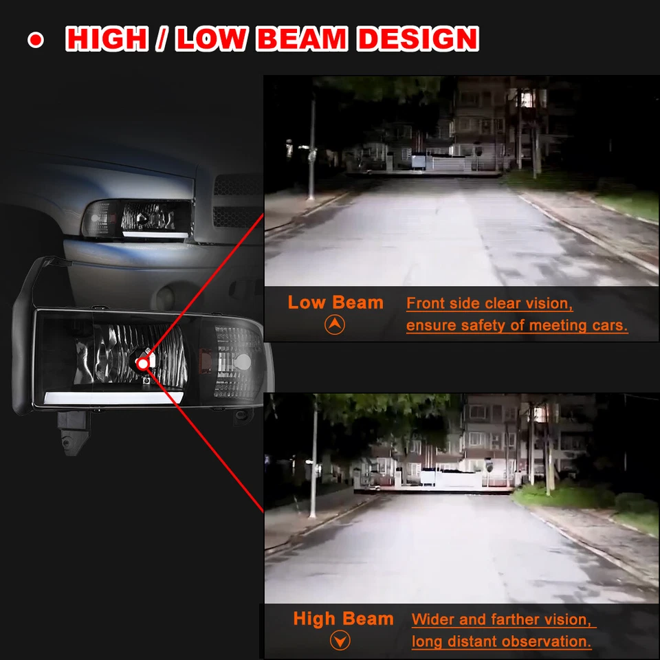 Пара угловых сигнальных фар для Dodge Ram 1500 2500 3500 1994-2001 годов выпуска 94-01 - Изображение 4 из 4