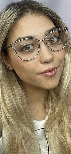 🤓 PRADA VPR 54R 1BC-1O1 53mm Silver Oversized Women's Eyeglasses Frame - Picture 6 of 12