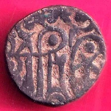DELHI SULTAN SAMANT DEVA HORSE MAN & BULL TYPE RARE BILLON COIN #DM873