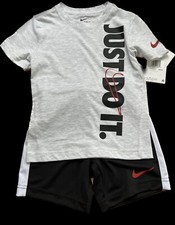 NEW Nike Black Shorts JUST DO iT Shirt Set New NWT Boys 4 4T NWT Swoosh Outfit