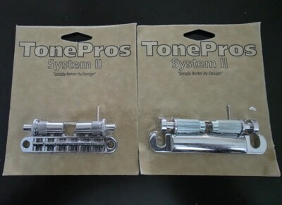 TonePros Metric Tune-O-Matic/Tailpiece Set Metric Posts/Notched Saddles Chrome