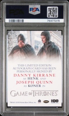 Game of Thrones Inflexions DUAL AUTO Danny Kirrane Joseph Quinn