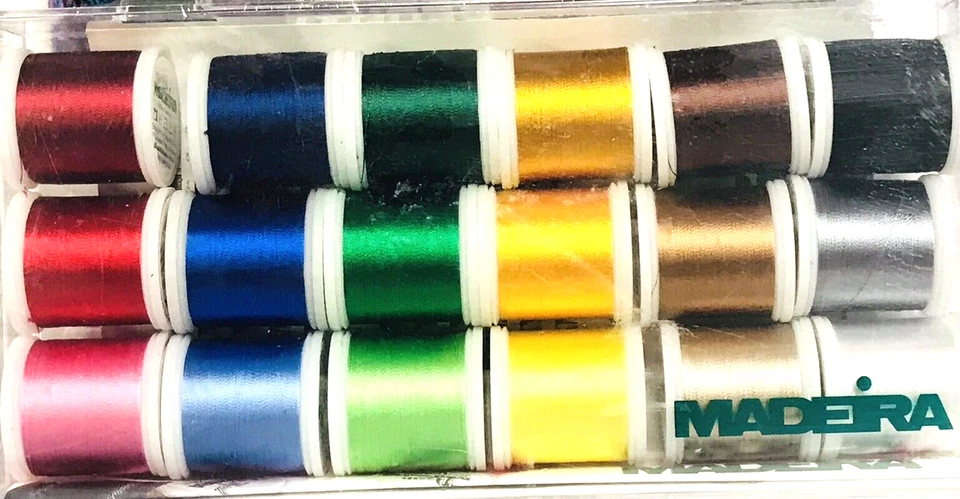 NEW Sealed 18 Big  200m Spools MADEIRA Machine EMBROIDERY Shimmery RAYON THREAD - Image 4 of 4