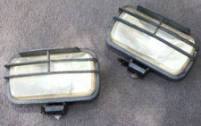 Blazer Vintage Baja Style Rectangular Driving Light Kit Pair White Cage Look Wa