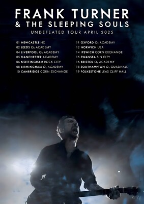 Frank Turner UK Tour 2025 A3 A4 Print Poster Wall Art Album Unframed