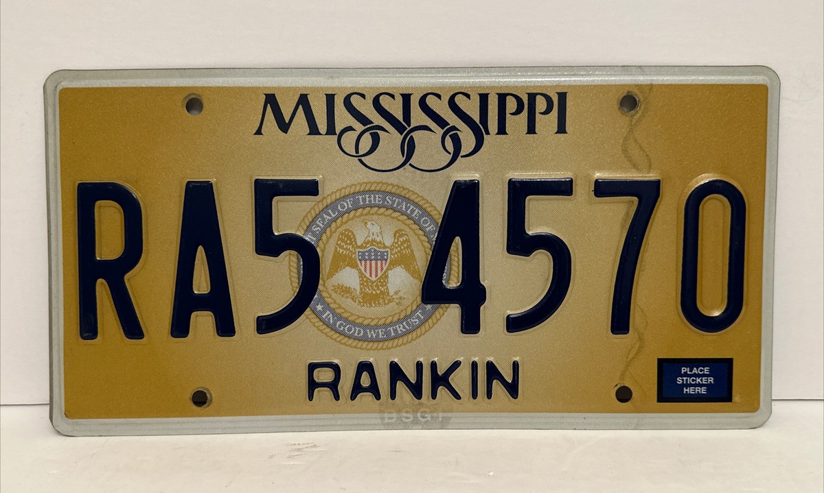 MISSISSIPPI LICENSE PLATE - RA5 4570 - RANKIN COUNTY | eBay