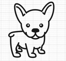 Boston Terrier Puppy Dog Vinyl Outline - Die Cut Car Decal Sticker