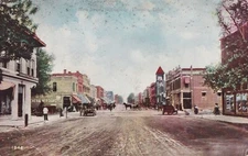 1908 FLORENCE COLORADO MAIN STREET LOOKING EAST NICE OLD BUILDINGS -J1041