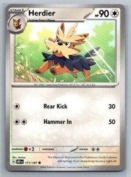 Herdier 171/197 Obsidian Flames Common Pokemon Card