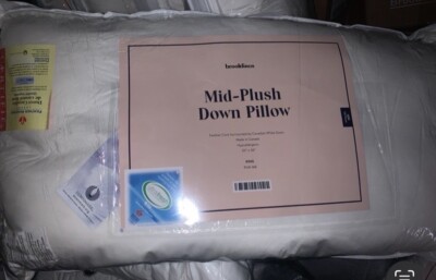 Brooklinen Mid - Plush Down Pillow King 100% Canadian  Down  Hypoallergenic