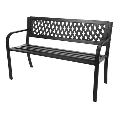Steel 3 Seater Outdoor Garden Bench Lattice Patio Park Seating Ebay