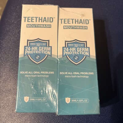 Teethaid Mouthwash, Mint Teeth Whitening Foam Mousse Stain Remove New-2 Bottles