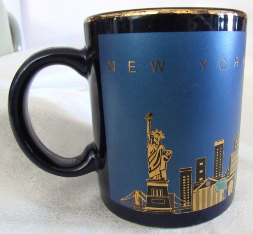 Tazza caffè vintage New York City Skyline Art Deco Twin Towers Crysler Bldg - Foto 3 di 6