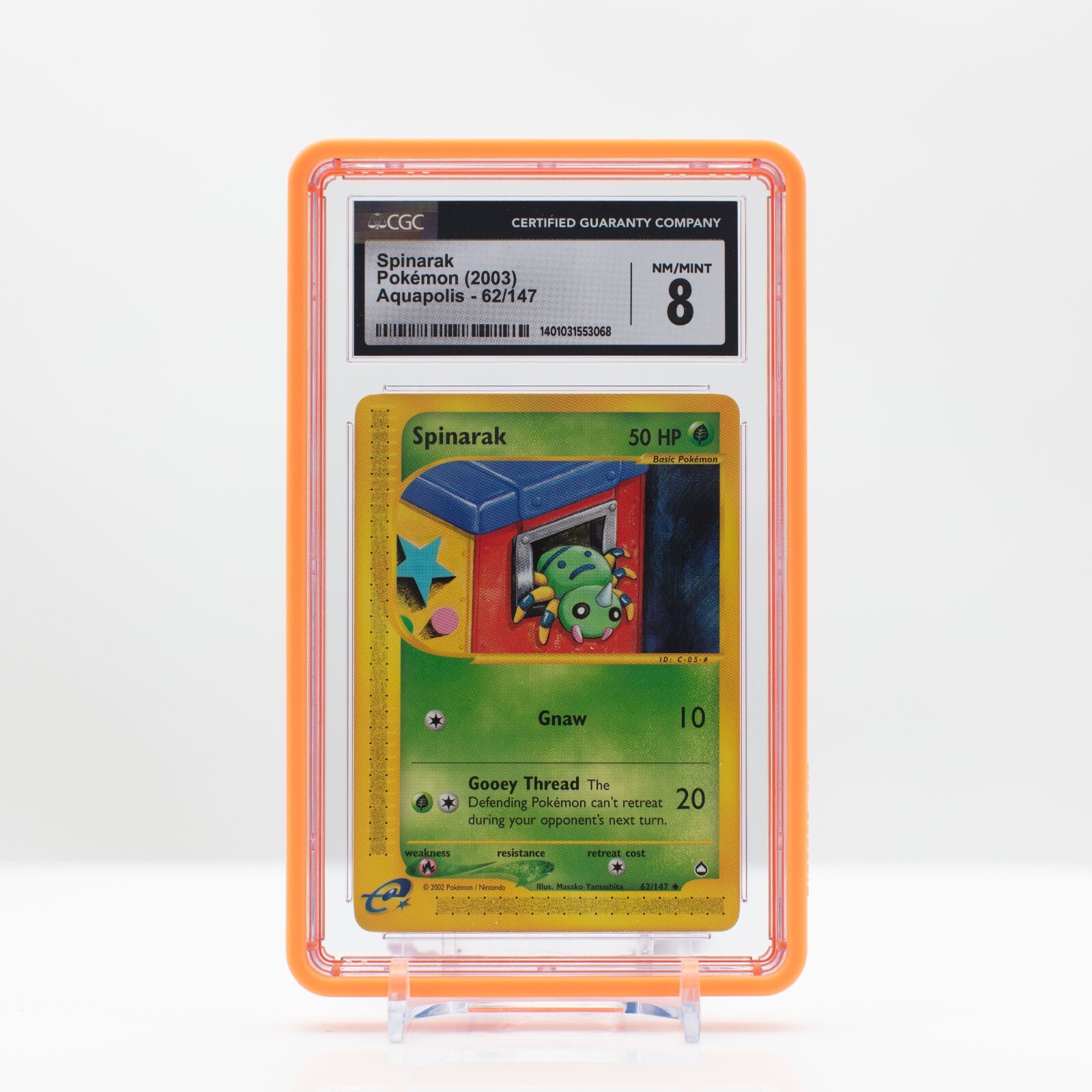 Pokemon Spinarak #62 Aquapolis 2003 - CGC 8