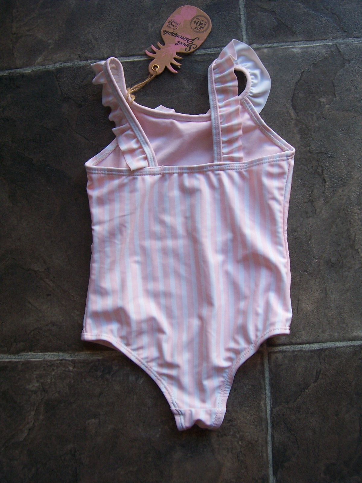 BNWT Girl's Sweet Pineapple Pink, White & Gold Swimsuit Swimmers