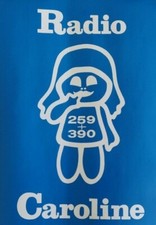 Rare Radio Caroline Original Vinyl Sticker - Genuine & unused from early 1970's