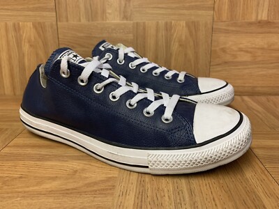 RARE  Converse Midnight Navy Chuck Taylor Low Blue Leather 10 Nighttime 149729C