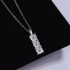 5mm D Color VVS1 Moissanite Tassel Necklace Pendant Women 925 Sterling Silver