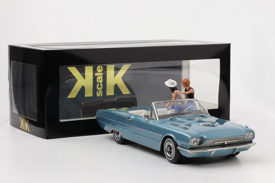 1:18 KK-Scale Ford Thunderbird 1966 Come Film Thelma & Louise Celeste Con Figu - Immagine 4 di 4
