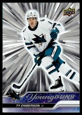 2023-24 Upper Deck Silver Outburst Young Guns Ty Emberson Rookie San Jose Sharks