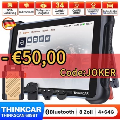 ThinkScan 689BT Profi OBD2 Diagnosegerät ALLE System 34 Reset ECU-Codierung 2024