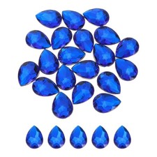 MECCANIXITY 20PCS Flat Back Acrylic Teardrop Gems 18x25mm Artificial Rhinestones