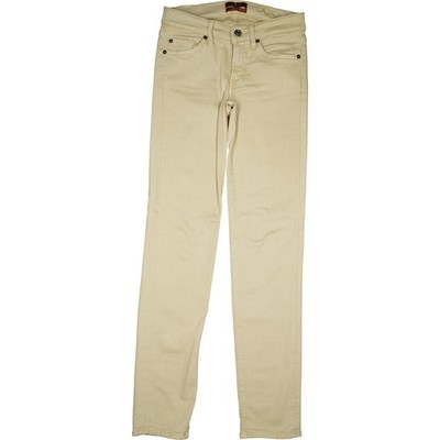 For All 7 Mankind W27 L32 Jeans Hose Beige Wmn Stretch Roxanne Silk Touch Low 34