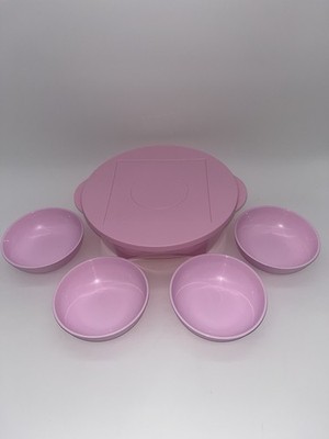 Tupperware Vision Bowl 2.5L Set with 4 Small Bowls Pink New