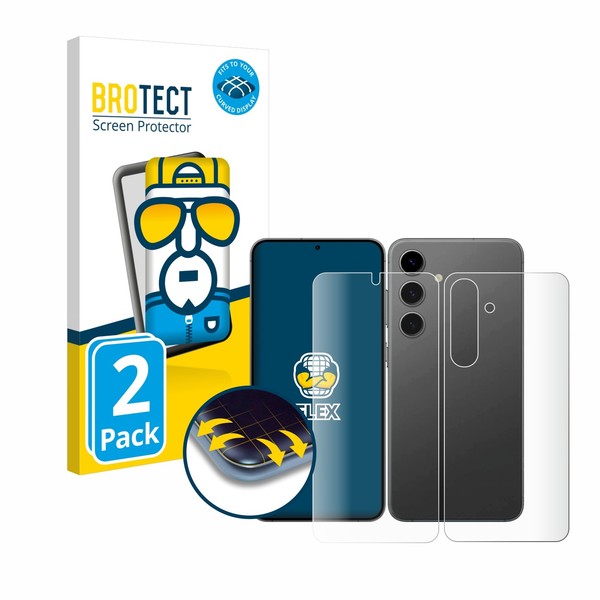 2X Samsung Galaxy S24 (Display+RüCkseite) Displayfolie Full-Cover Schutz-image