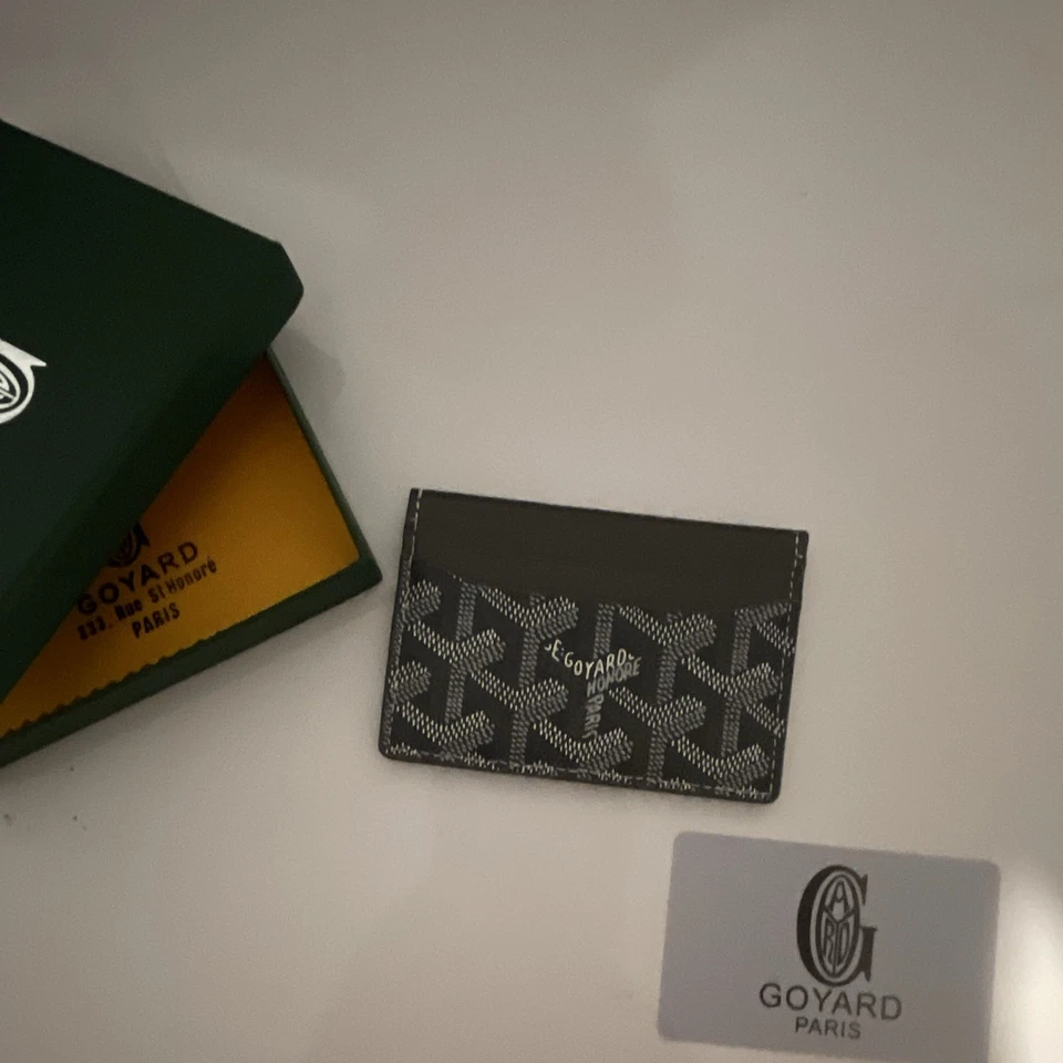 Goyard Porte-cartes homme cuir monogramme noir/gris pour cartes de crédit - Photo 1/4
